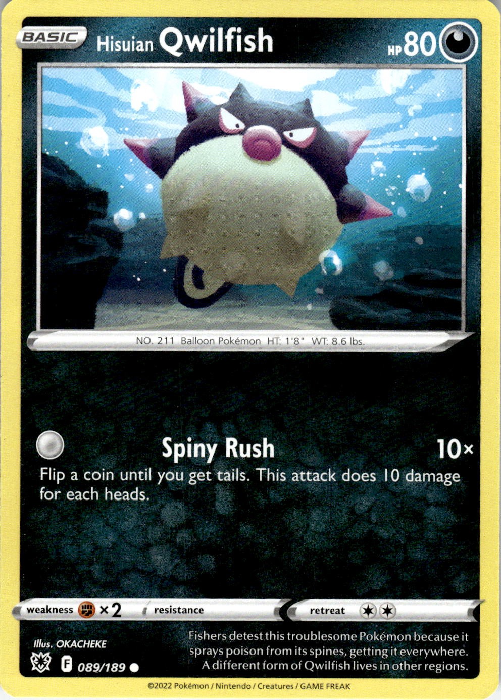 Hisuian Qwilfish 089/189 Common Astral Radiance Pokemon Near Mint