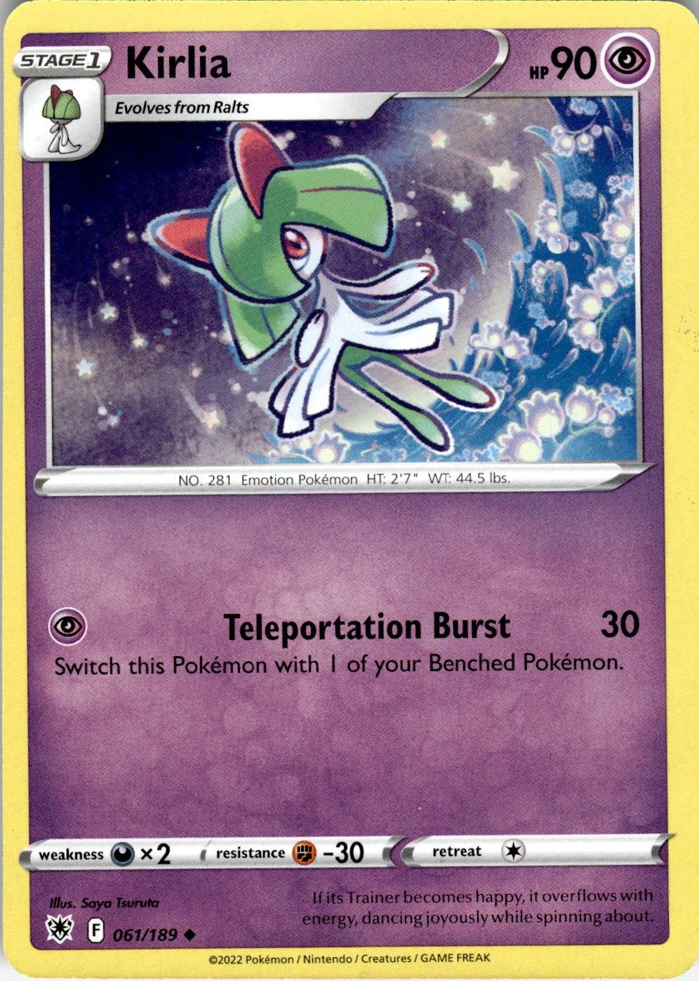 Kirlia 061/189 Uncommon Astral Radiance Pokemon Near Mint