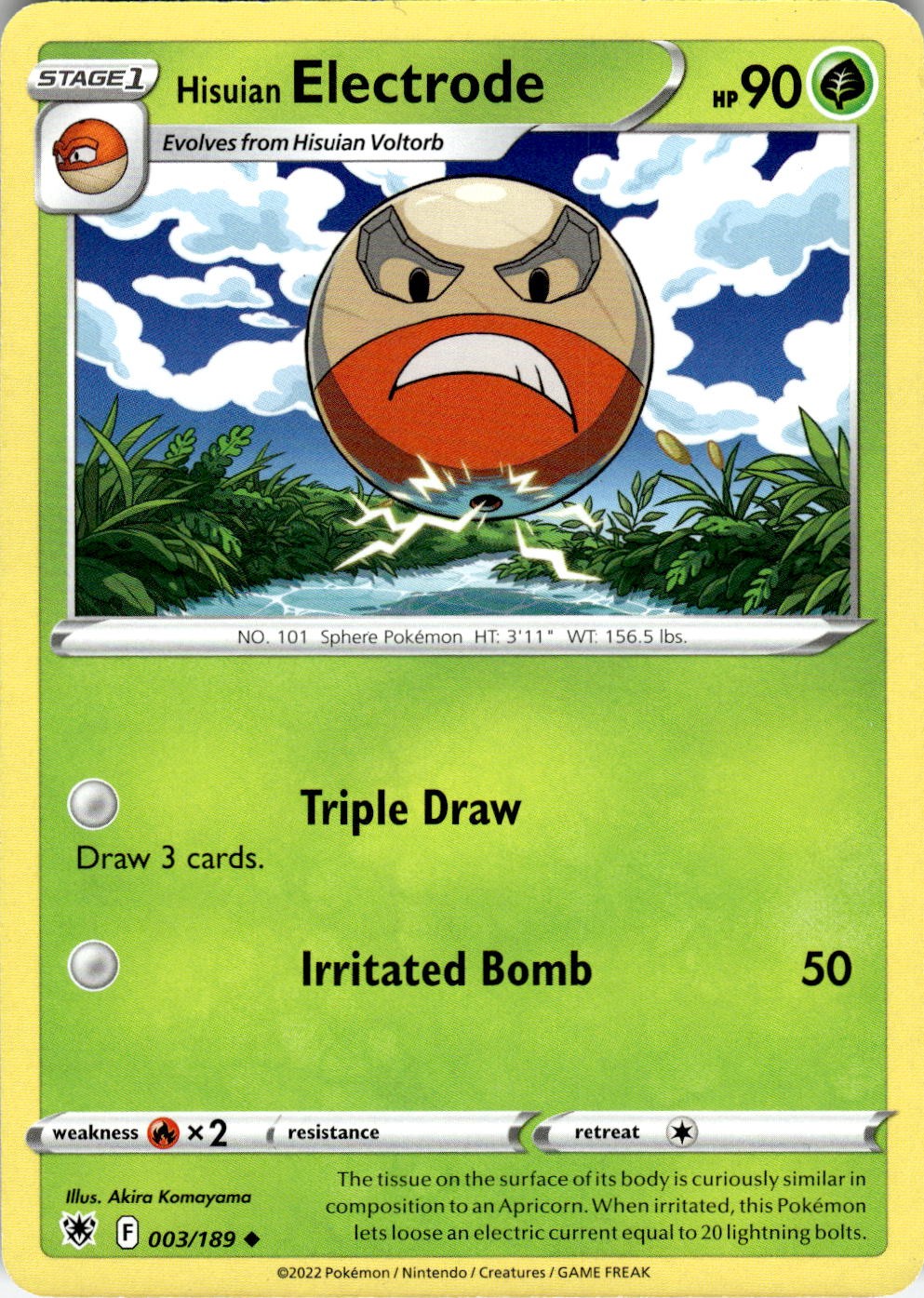Hisuian Electrode 003/189 Uncommon Astral Radiance Pokemon Near Mint