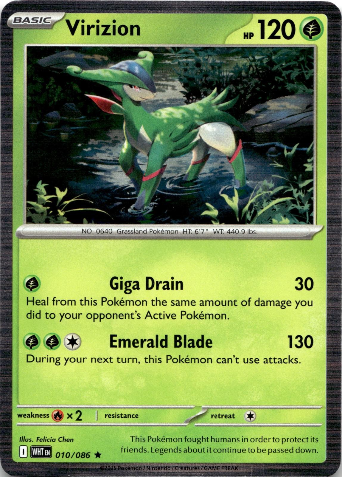 Virizion 010/086 Holo Rare White Flare Pokemon Near Mint