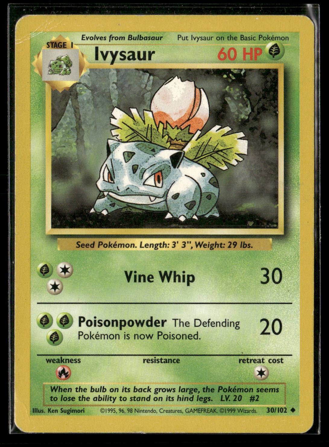 Ivysaur Uncommon Base Set 030/102 LP