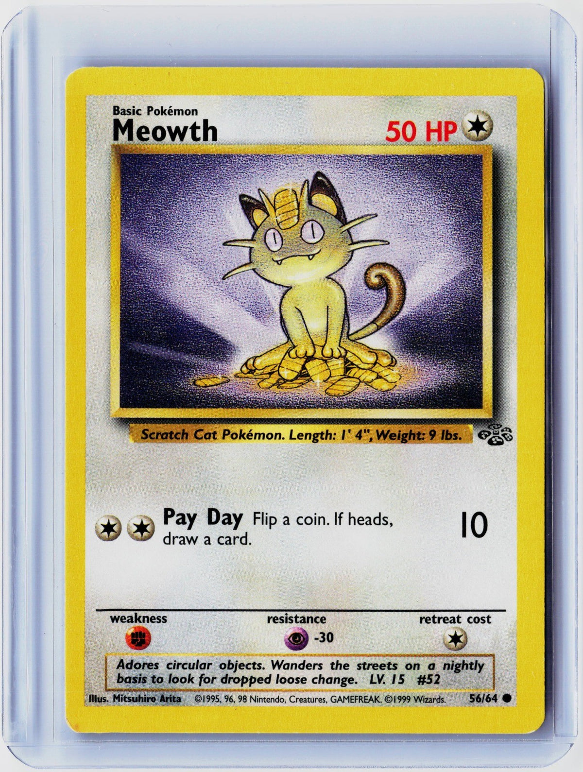 Meowth Unlimited Common Jungle 56/64 NM