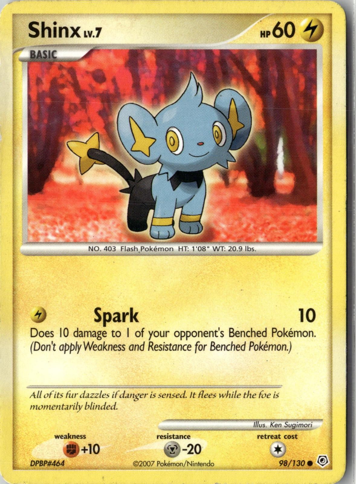 2007 POKEMON SHINX 98/130 COMMON DIAMOND & PEARL NEAR MINT