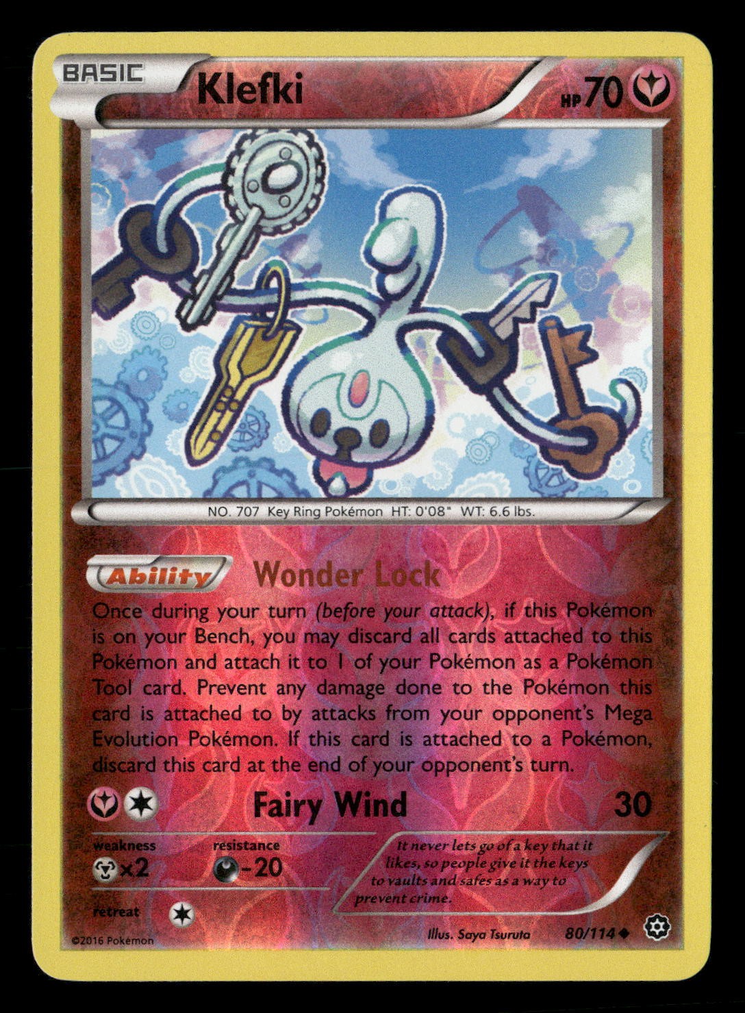 Klefki Reverse Holo Uncommon XY - Steam Siege 80/114 NM