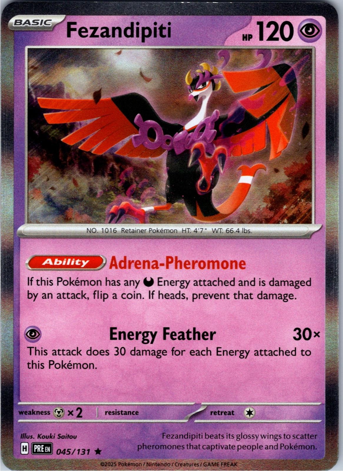 Fezandipiti 045/131 Holo Rare Prismatic Evolutions Pokemon Near Mint