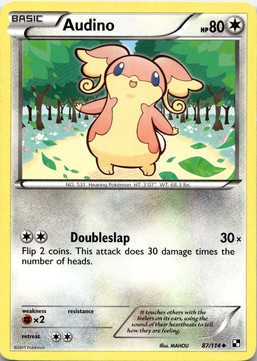 Audino 87/114 Uncommon Black & White Pokemon Lightly Played