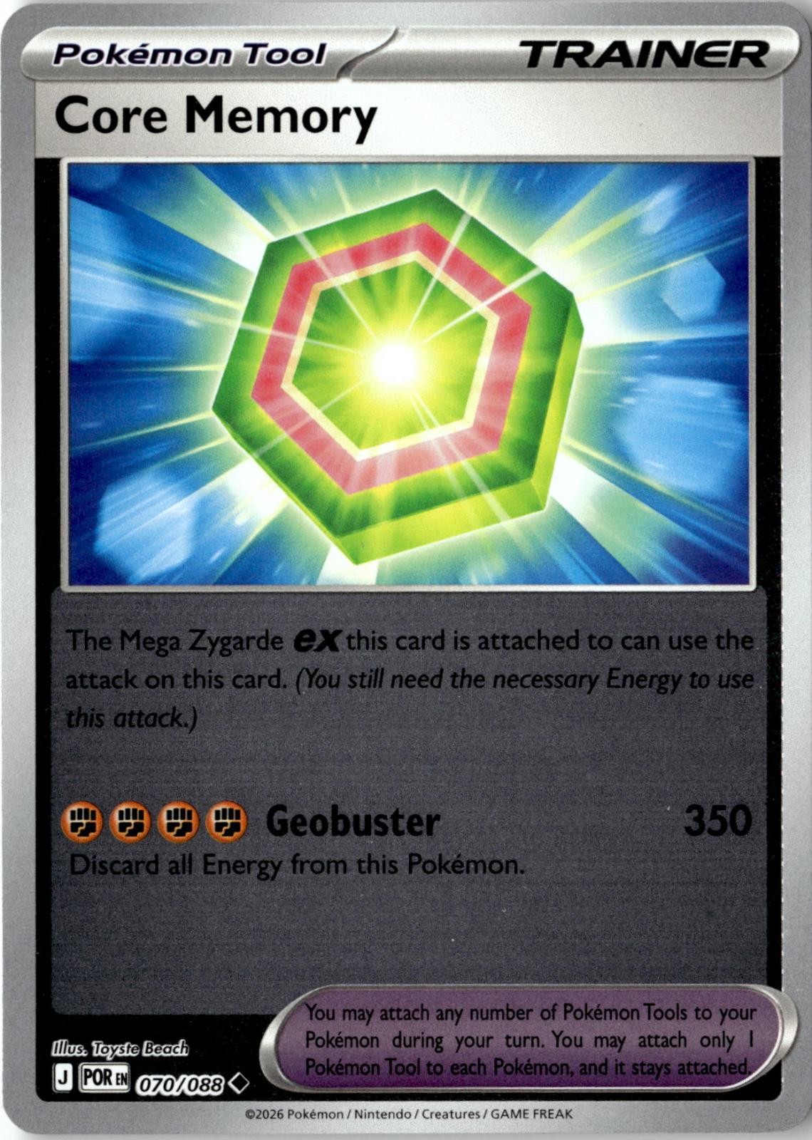 2026 POKEMON CORE MEMORY 070/088 UNCOMMON PERFECT ORDER REVERSE HOLO NEAR MINT