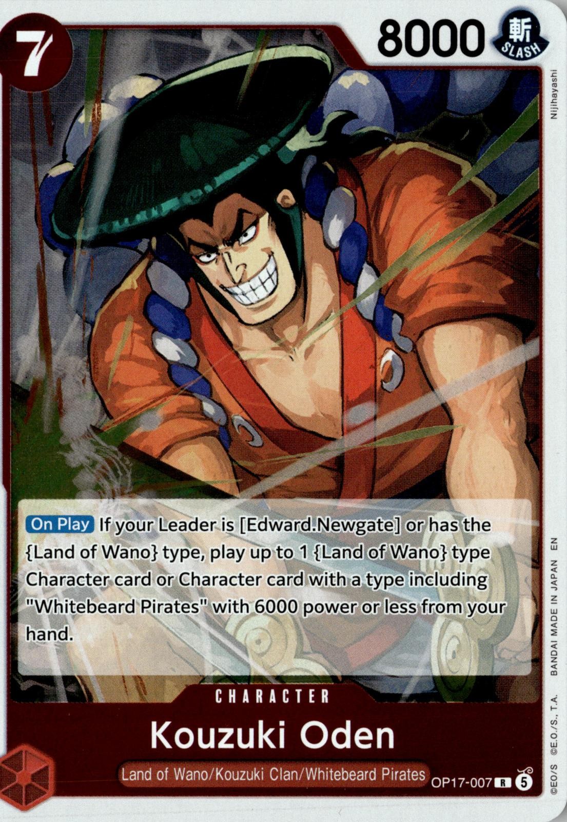2026 ONE PIECE KOUZUKI ODEN OP17-007 RARE THE WORLD'S STRONGEST WARRIORS FOIL NM