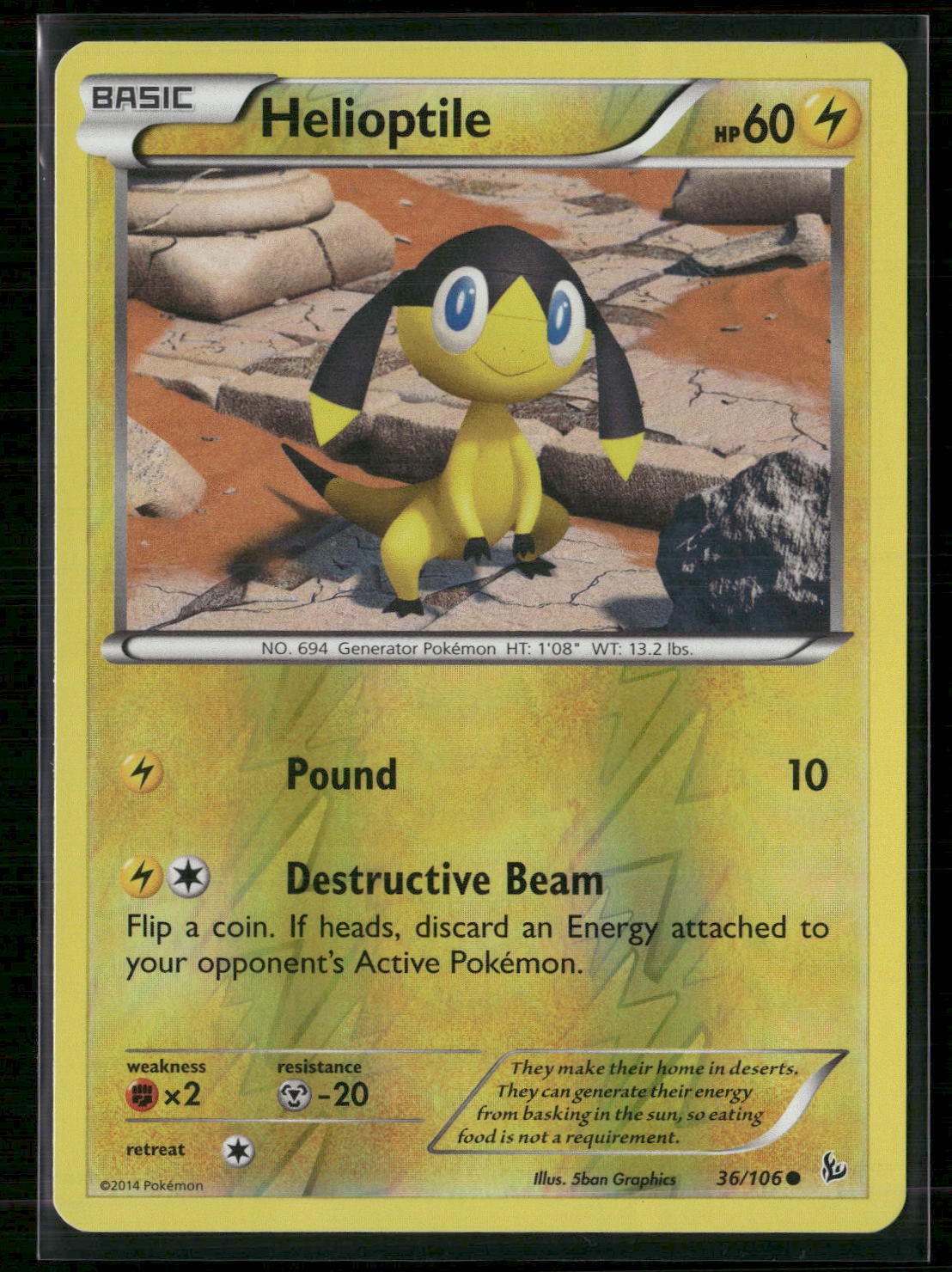 Helioptile Reverse Holo Common XY - Flashfire 36/106 NM