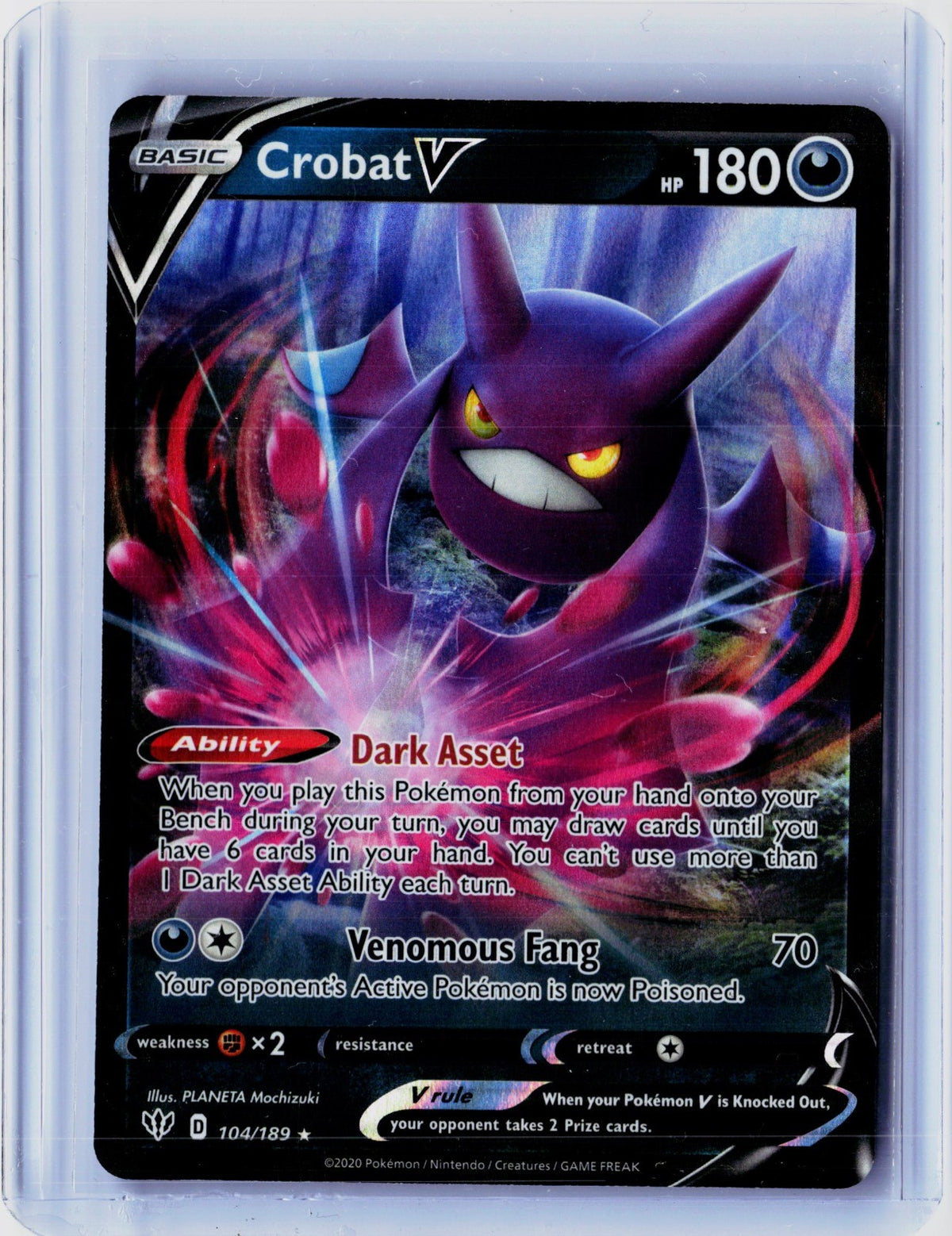 Crobat V Holo Ultra Rare SWSH03: Darkness Ablaze 104/189 NM