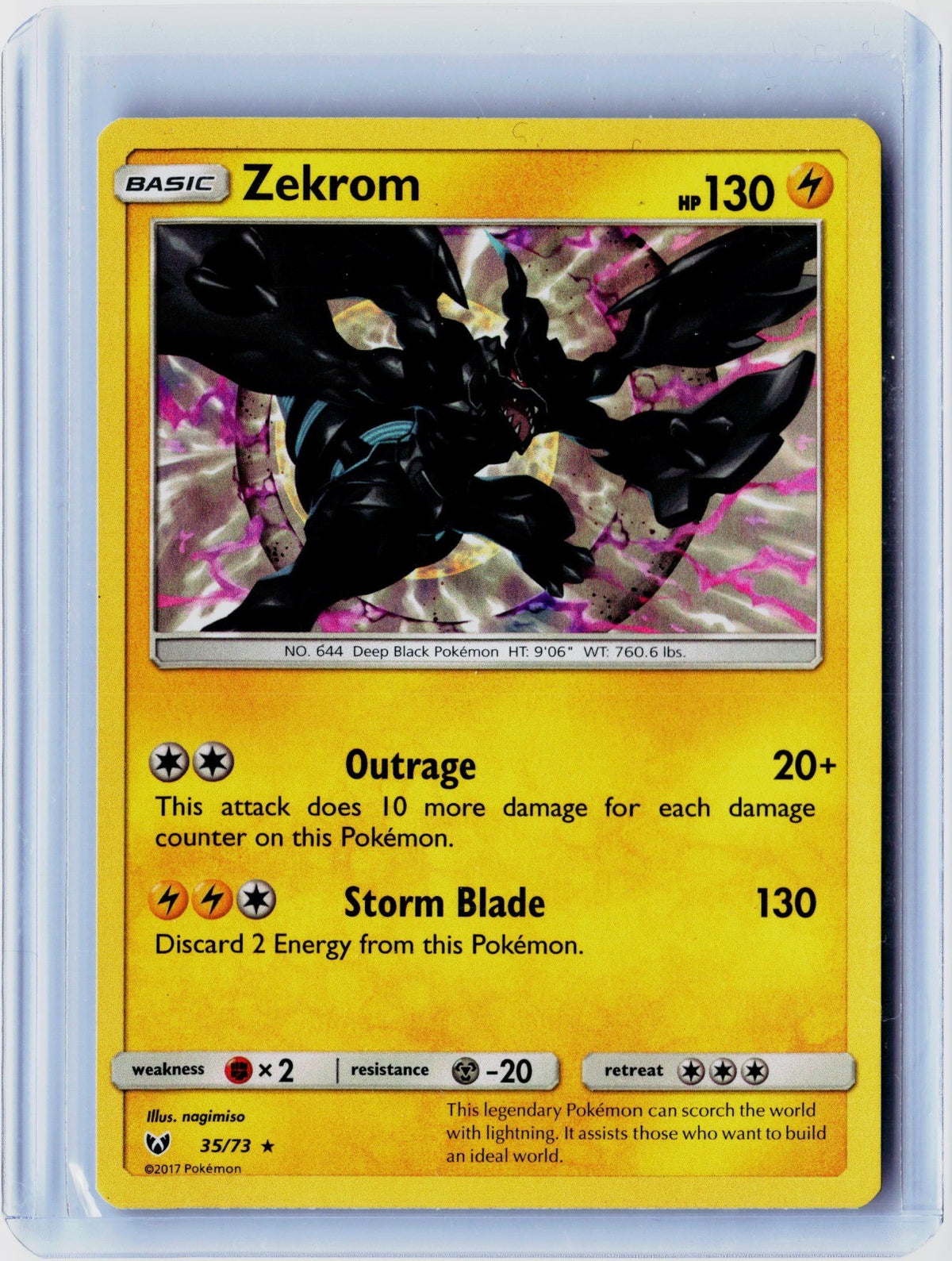 Zekrom Holo Rare Shining Legends 35/73 NM