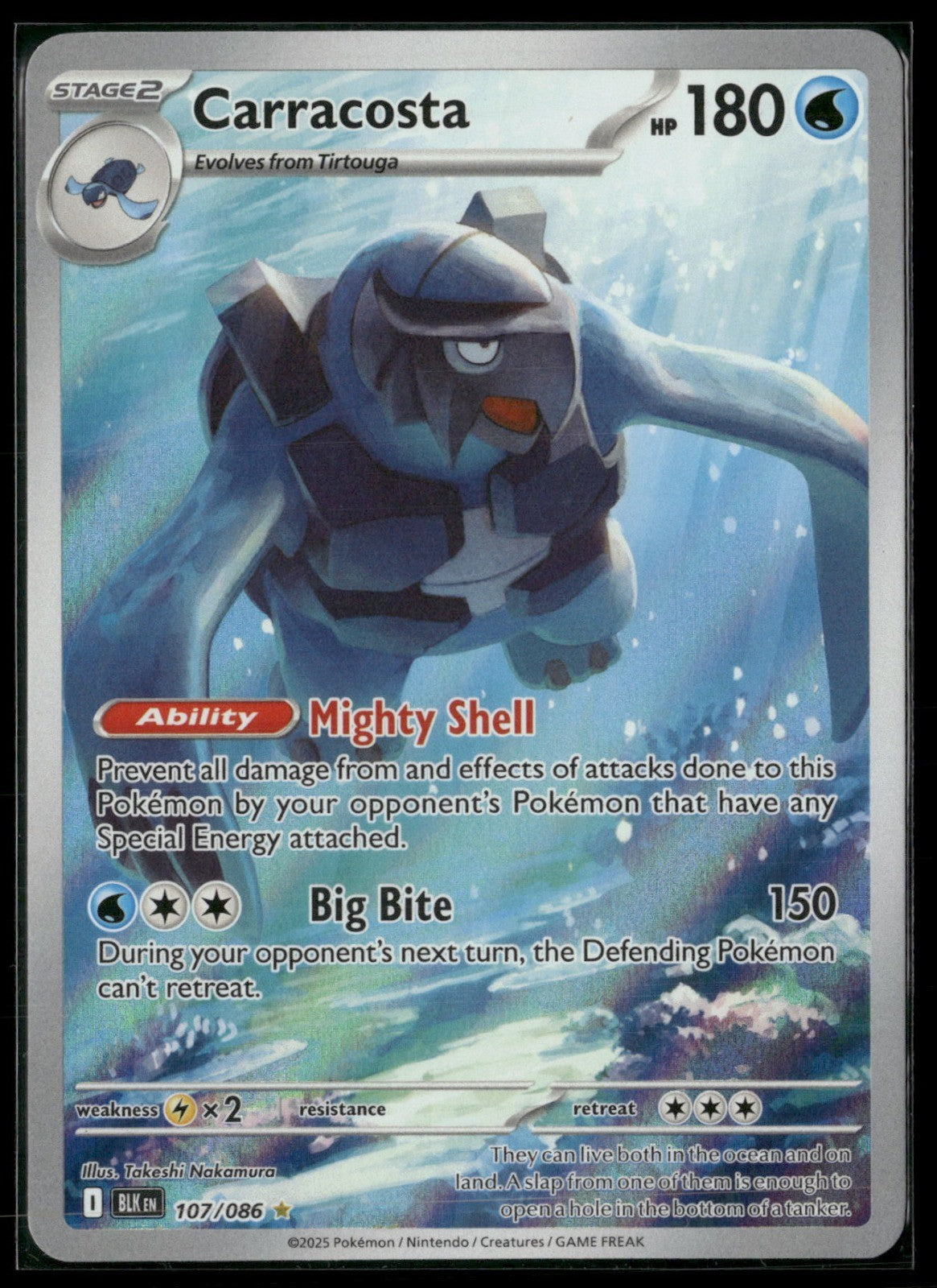Carracosta Holo Illustration Rare SV: Black Bolt 107/086 NM