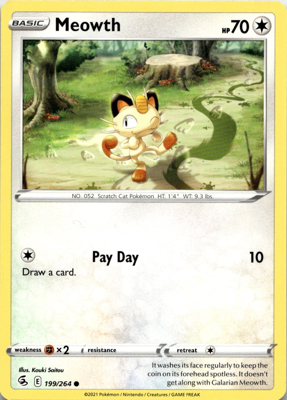 Meowth 199/264 Common Fusion Strike Pokemon Lightly Played