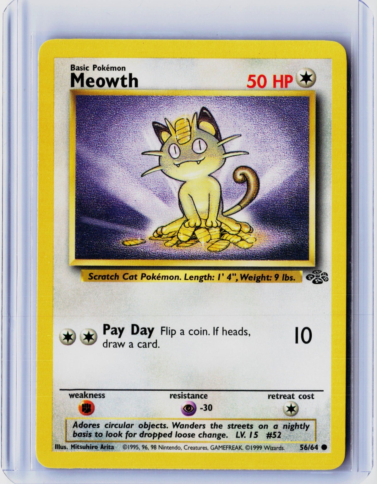 Meowth Unlimited Common Jungle 56/64 NM