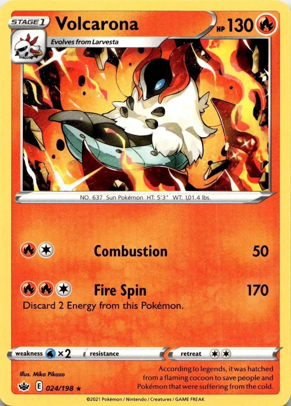 Volcarona 024/198 Rare Chilling Reign Pokemon Lightly Played