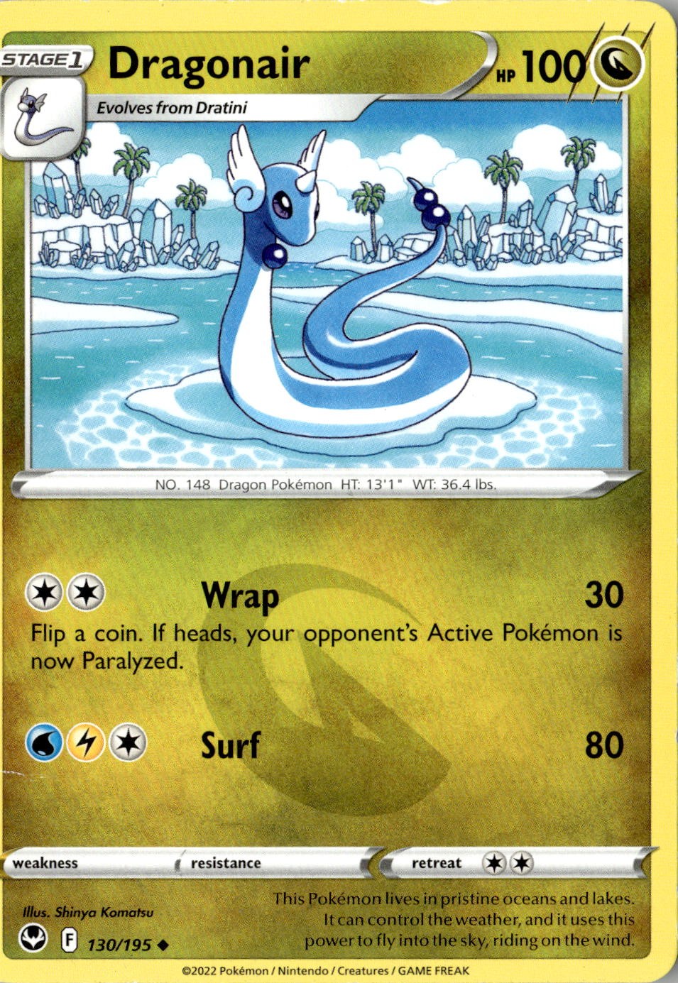 2022 POKEMON DRAGONAIR 130/195 UNCOMMON SILVER TEMPEST NEAR MINT