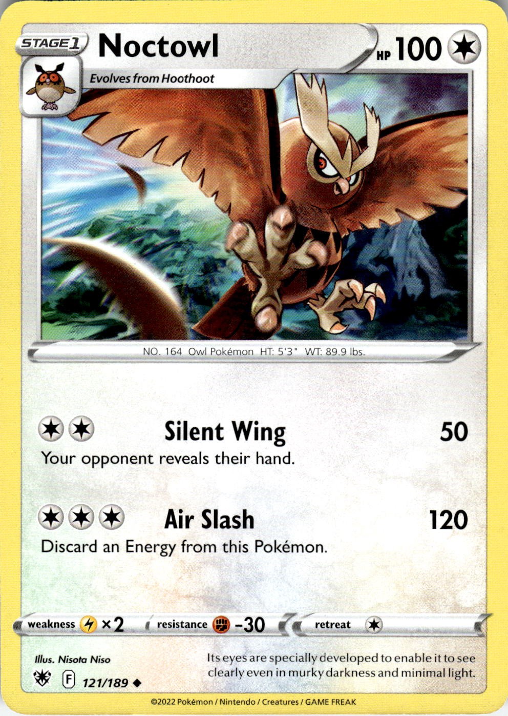 Noctowl 121/189 Uncommon Astral Radiance Pokemon Near Mint