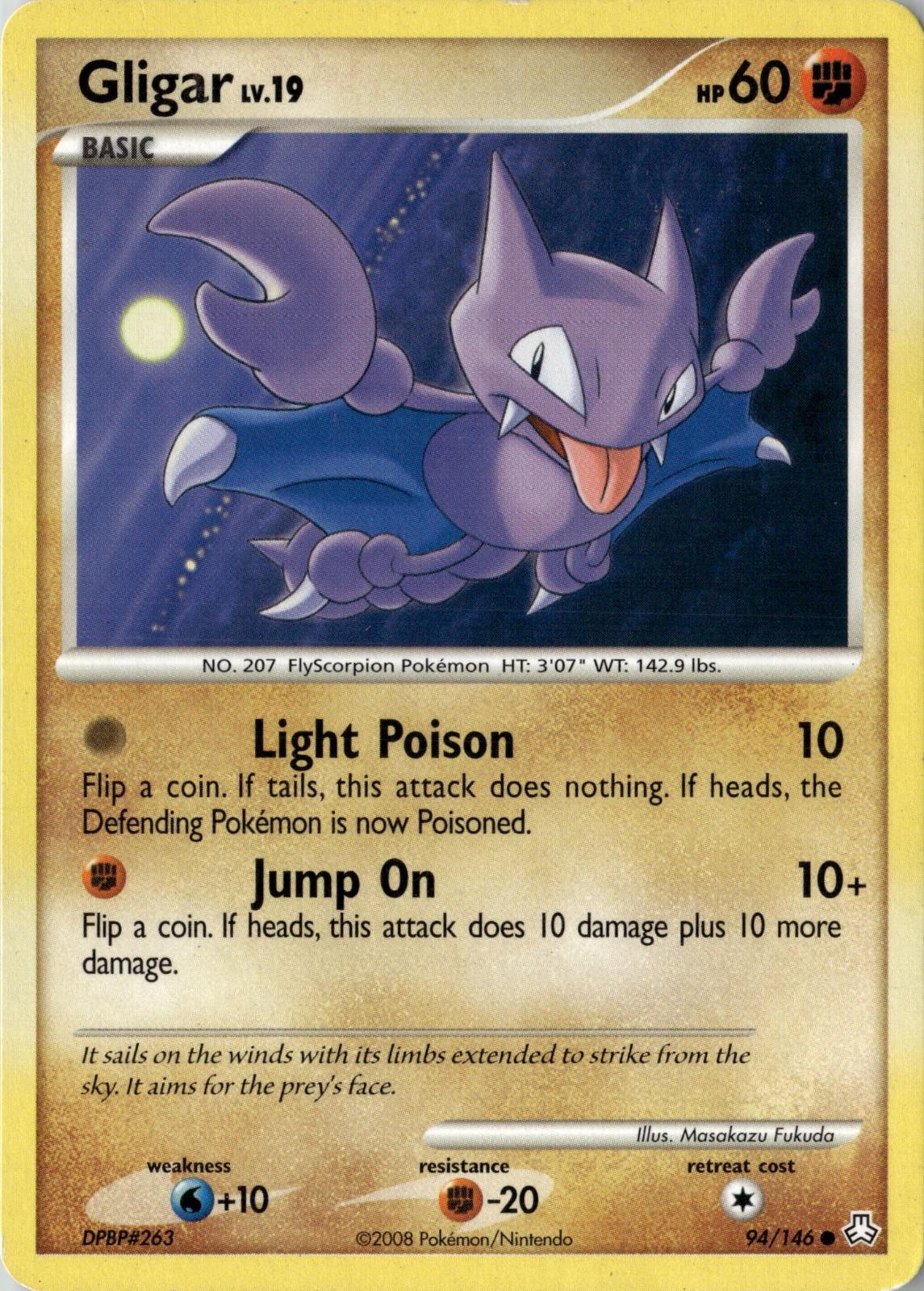 2008 POKEMON GLIGAR 94/146 COMMON LEGENDS AWAKENED NEAR MINT