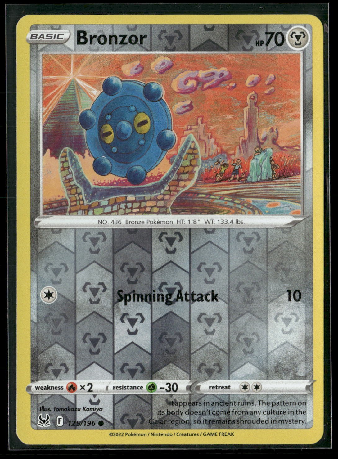 Bronzor Reverse Holo Common SWSH11: Lost Origin 125/196 NM