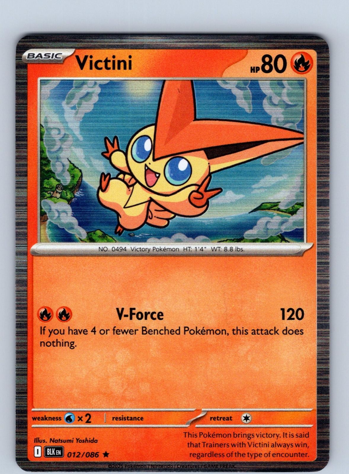 Victini 012/086 Holo Rare Black Bolt Pokemon Near Mint