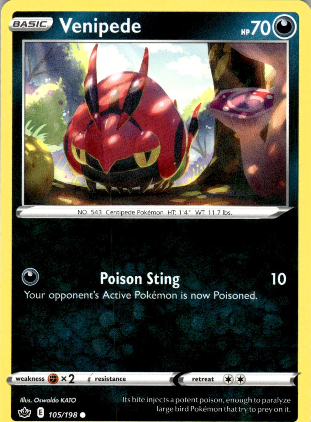 Venipede 105/198 Common Chilling Reign Pokemon Near Mint