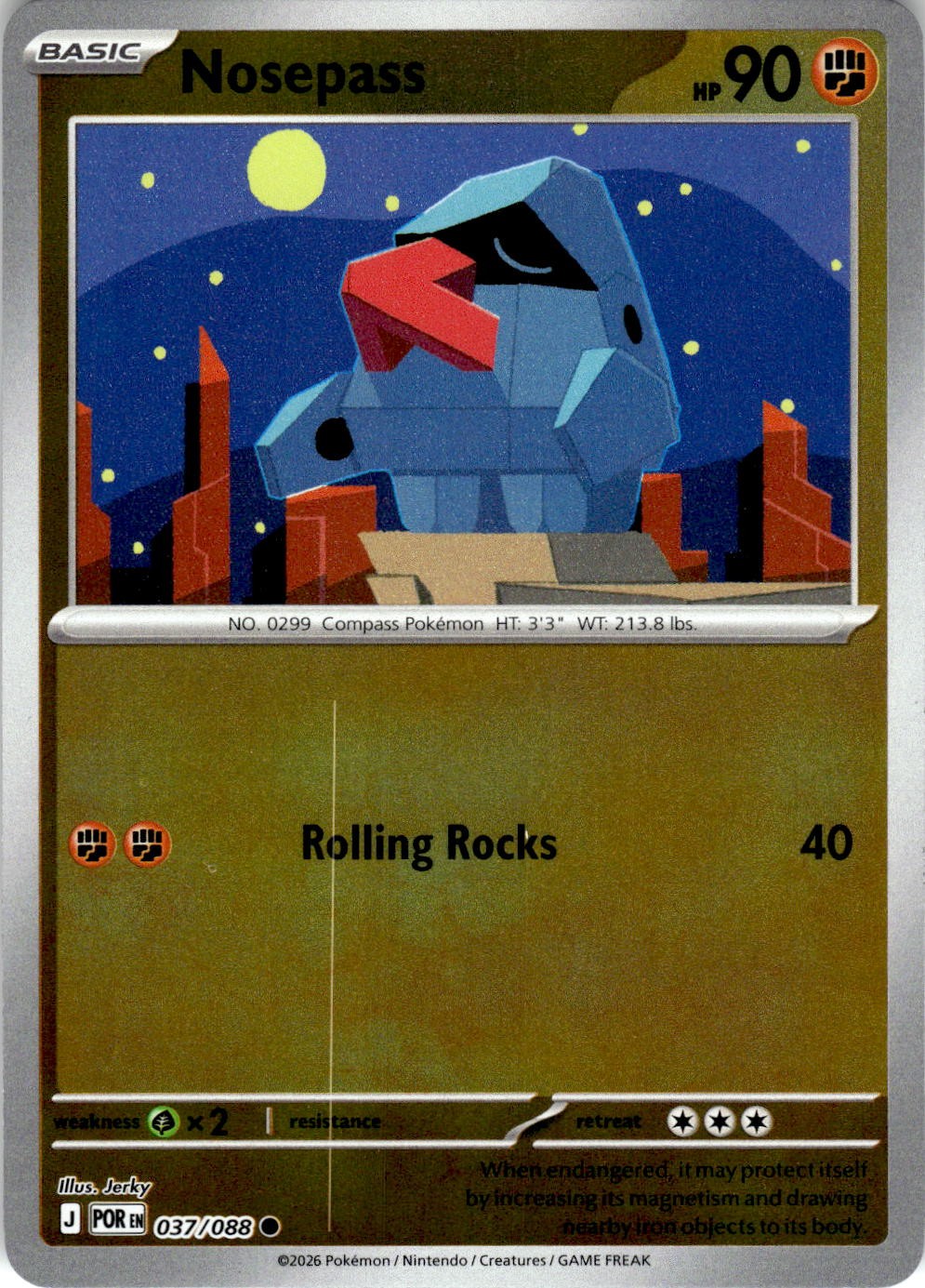 Nosepass 037/088 Common Perfect Order Pokemon Near Mint