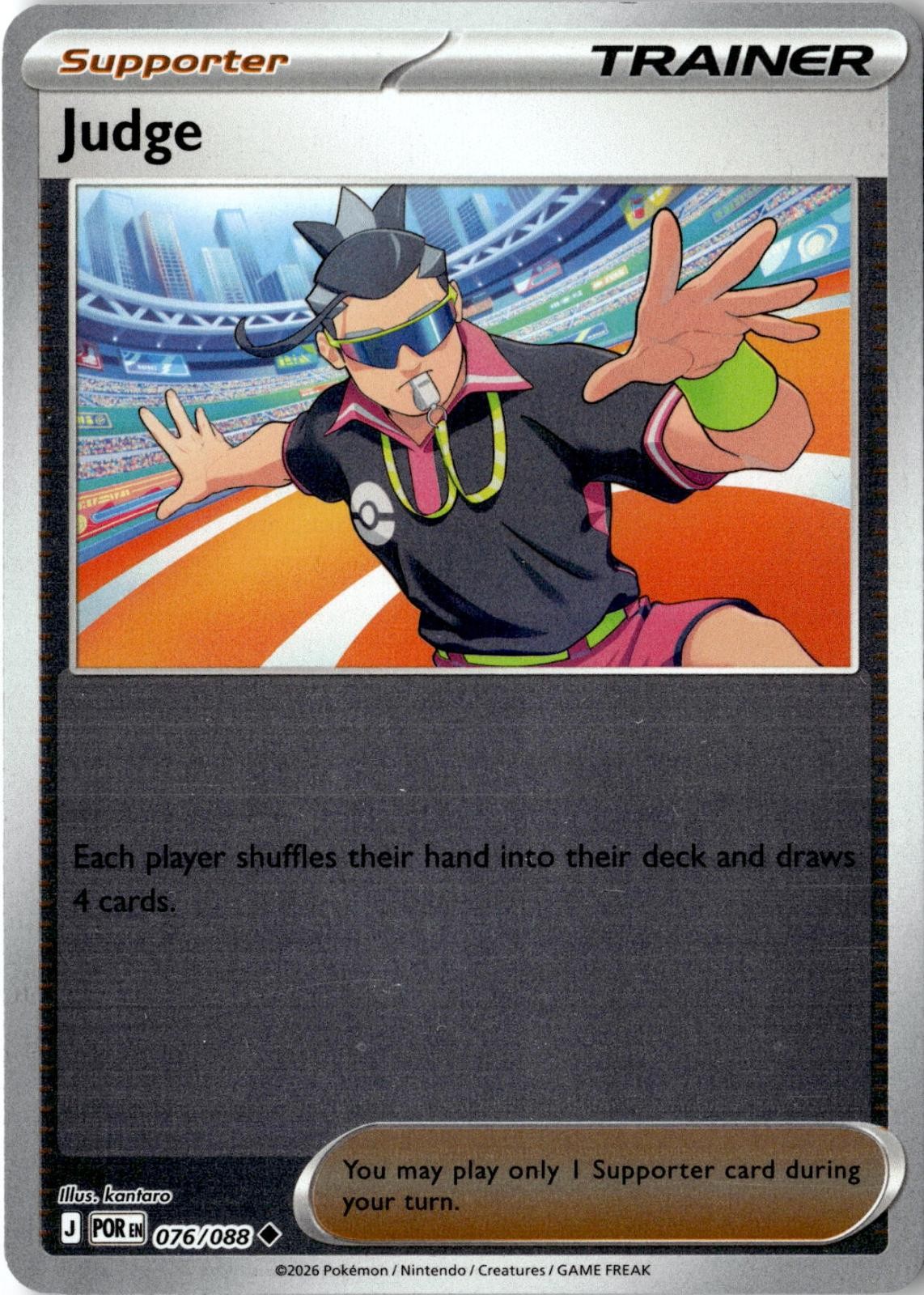 2026 POKEMON JUDGE 076/088 UNCOMMON PERFECT ORDER REVERSE HOLO NEAR MINT