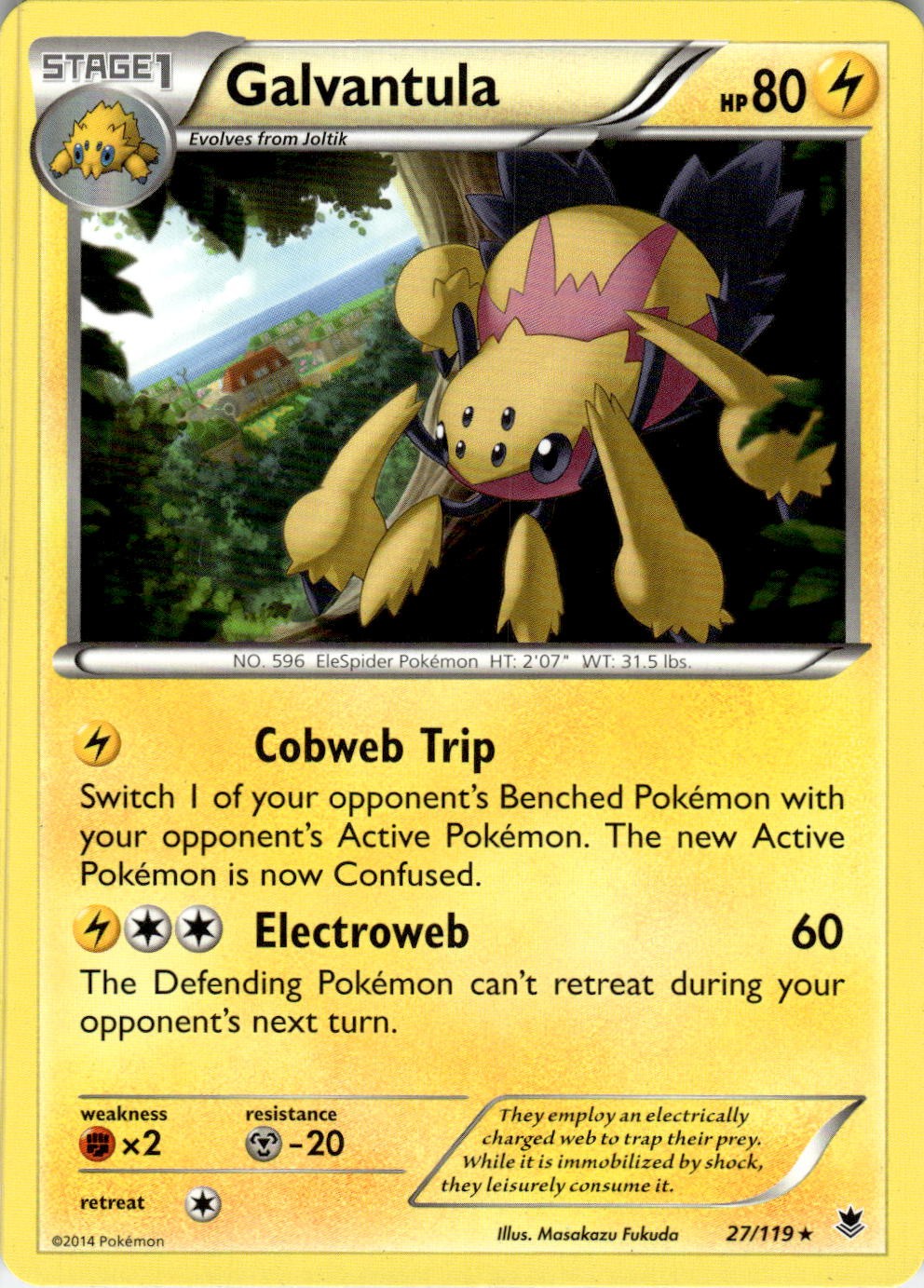 Galvantula 27/119 Rare Phantom Forces Pokemon Near Mint