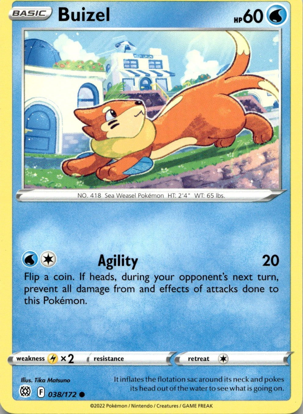 Buizel 038/172 Common Brilliant Stars Pokemon Near Mint