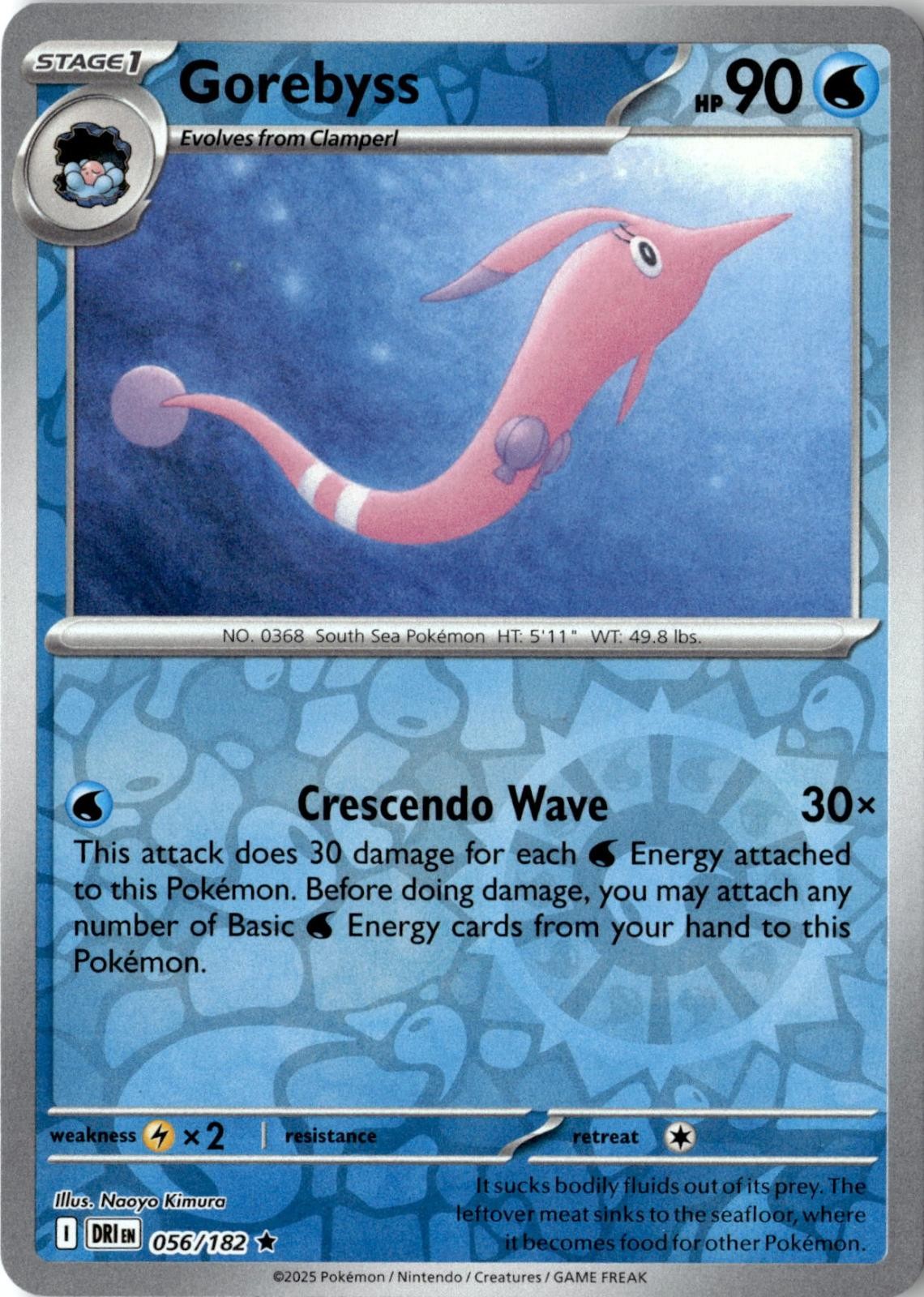 2025 POKEMON GOREBYSS 056/182 RARE DESTINED RIVALS REVERSE HOLO NEAR MINT