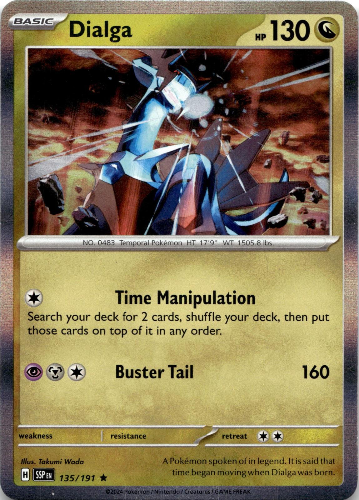 Dialga 135/191 Rare Surging Sparks Pokemon Holo Near Mint