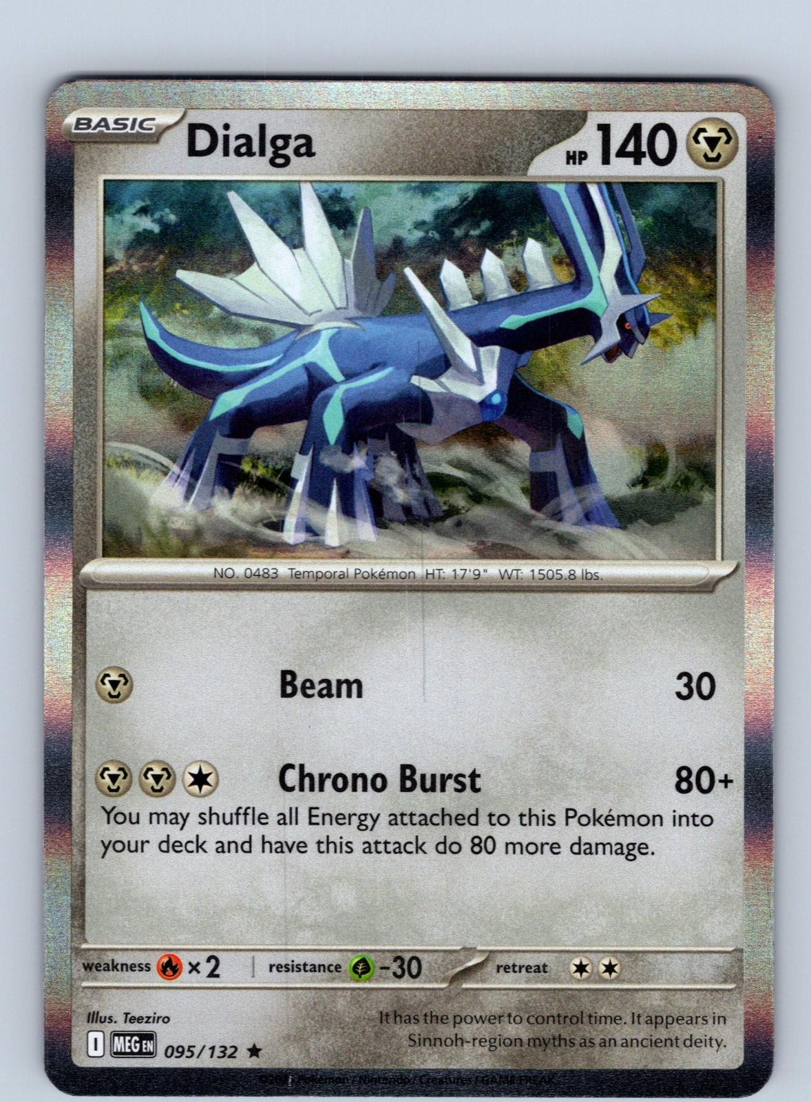 Dialga 095/132 Rare Mega Evolution Pokemon Holo Near Mint