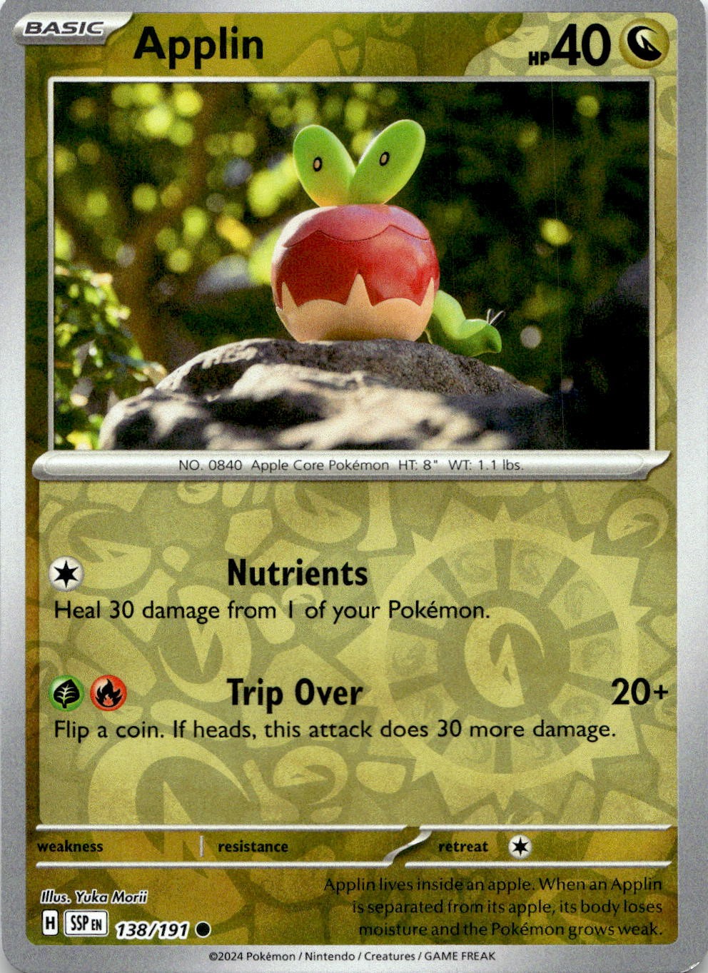 Applin 138/191 Common Surging Sparks Pokemon Reverse Holo Near Mint