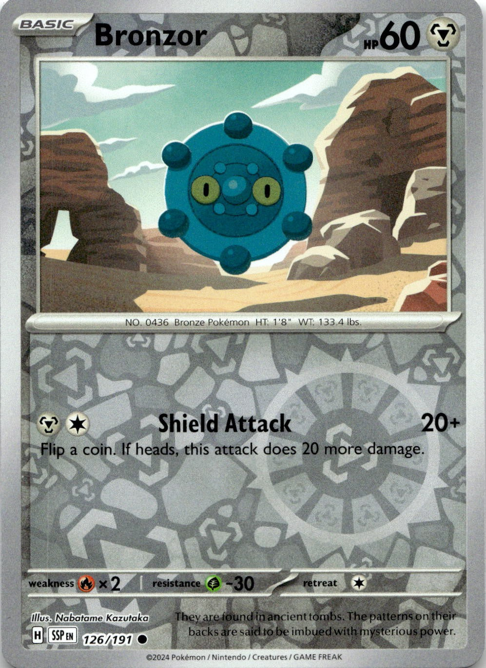 Bronzor 126/191 Common Surging Sparks Pokemon Reverse Holo Near Mint