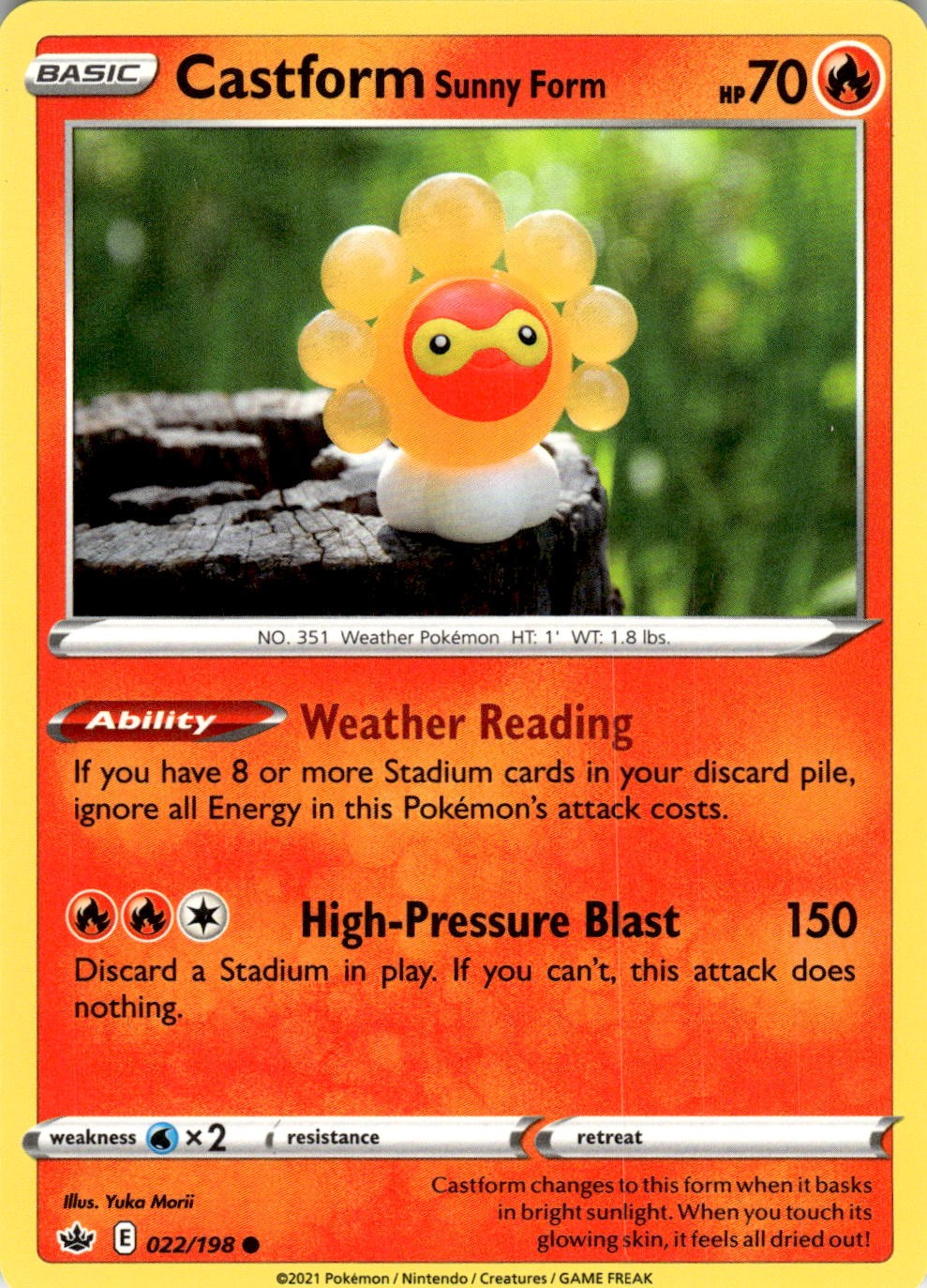 Castform Sunny Form 022/198 Common Chilling Reign Pokemon Near Mint
