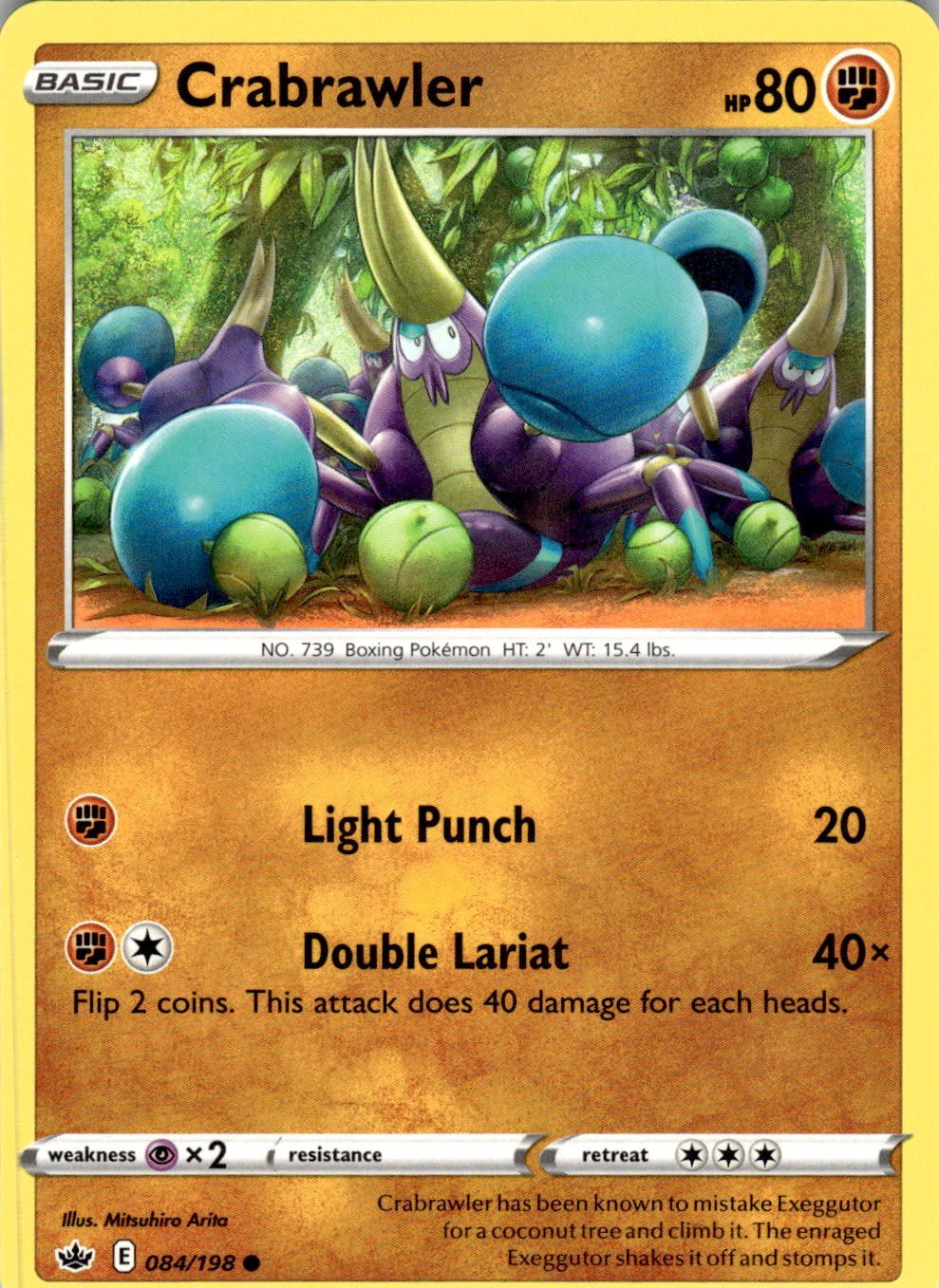 2021 POKEMON CRABRAWLER 084/198 COMMON CHILLING REIGN NEAR MINT