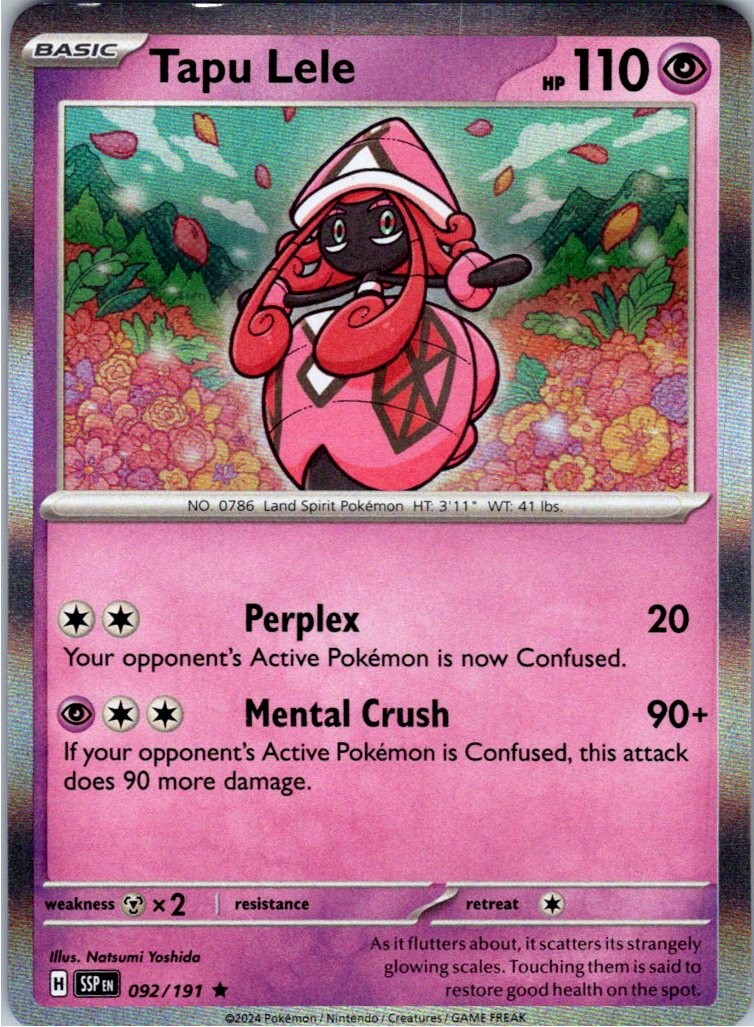 Tapu Lele 092/191 Rare Surging Sparks Pokemon Holo Near Mint