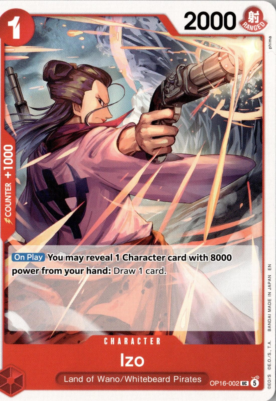 2026 ONE PIECE IZO OP16-002 UNCOMMON THE TIME OF BATTLE NEAR MINT