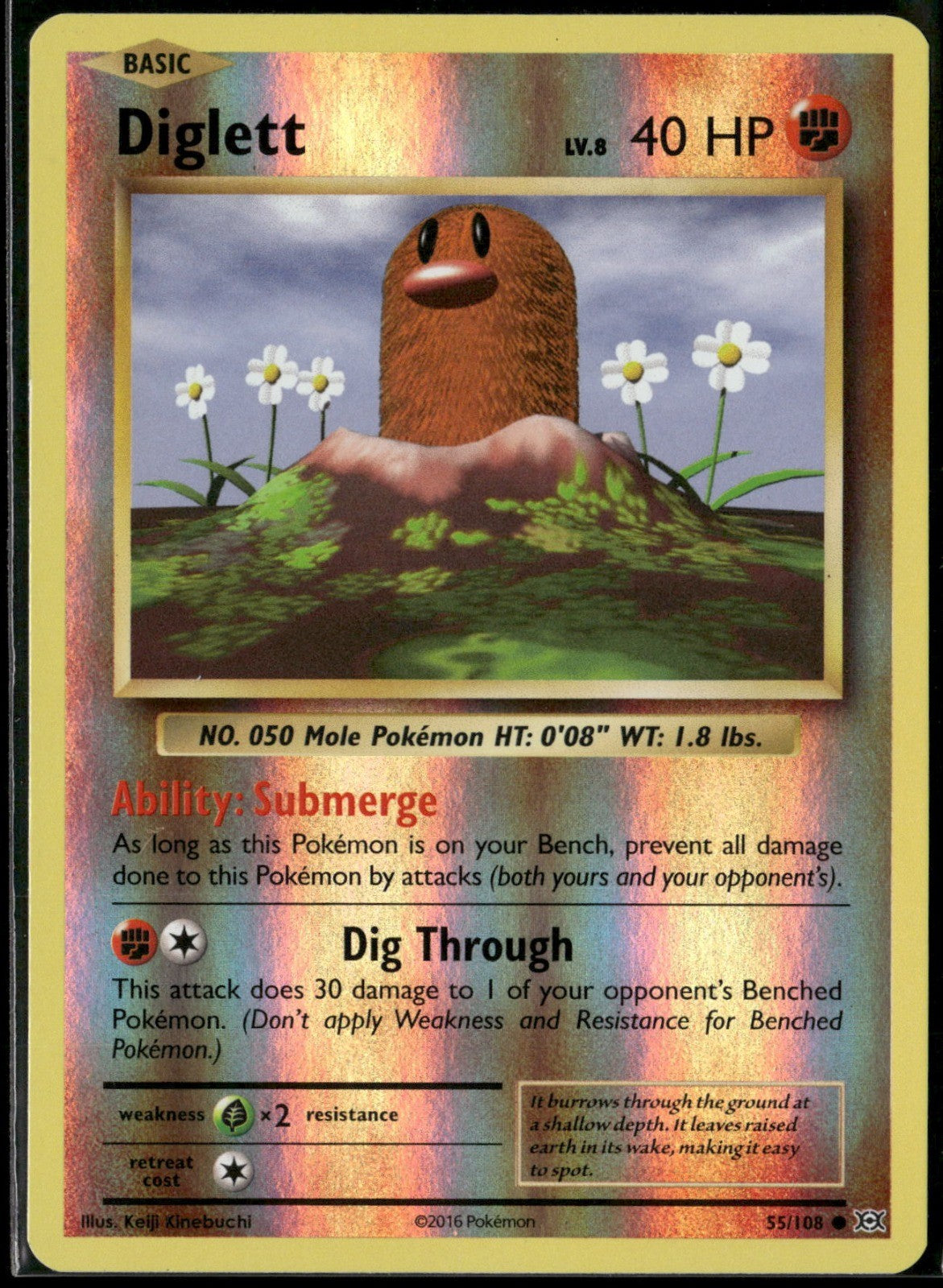 Diglett Reverse Holo Common XY - Evolutions 55/108 NM