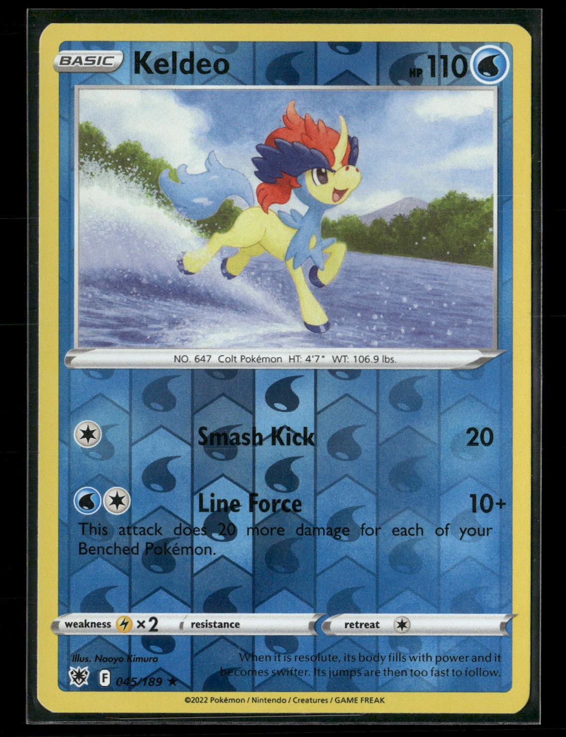 Keldeo Reverse Holo Holo Rare SWSH10: Astral Radiance 045/189 NM