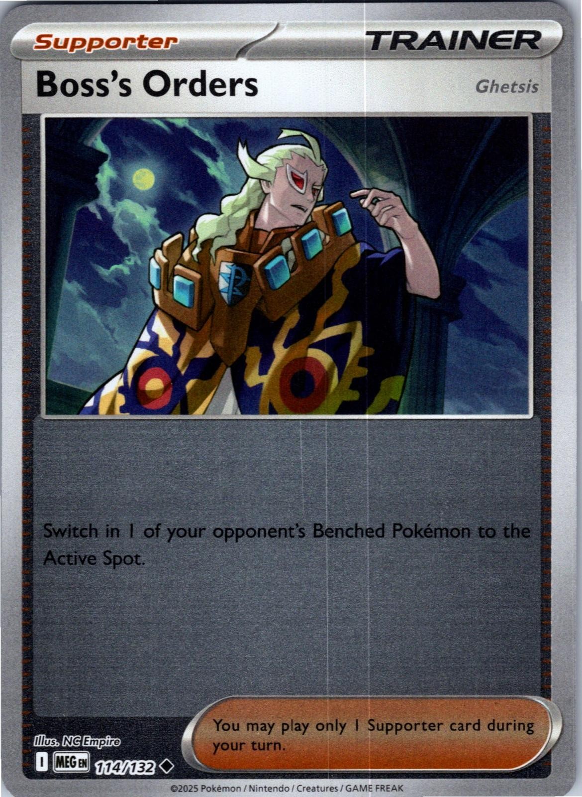 Boss's Orders 114/132 Uncommon Mega Evolution Pokemon Lightly Played