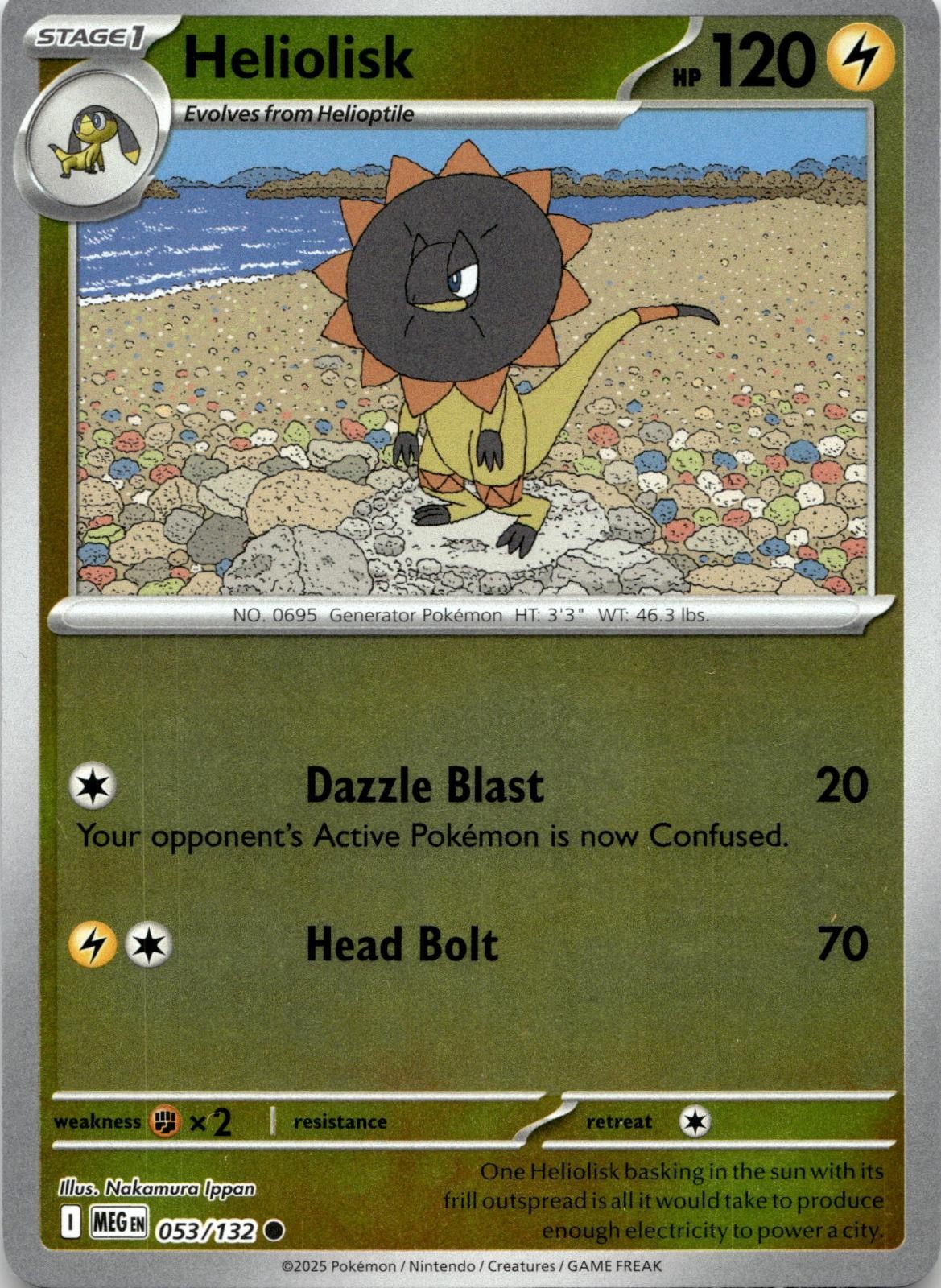 Heliolisk 053/132 Common Mega Evolution Pokemon Reverse Holo Near Mint