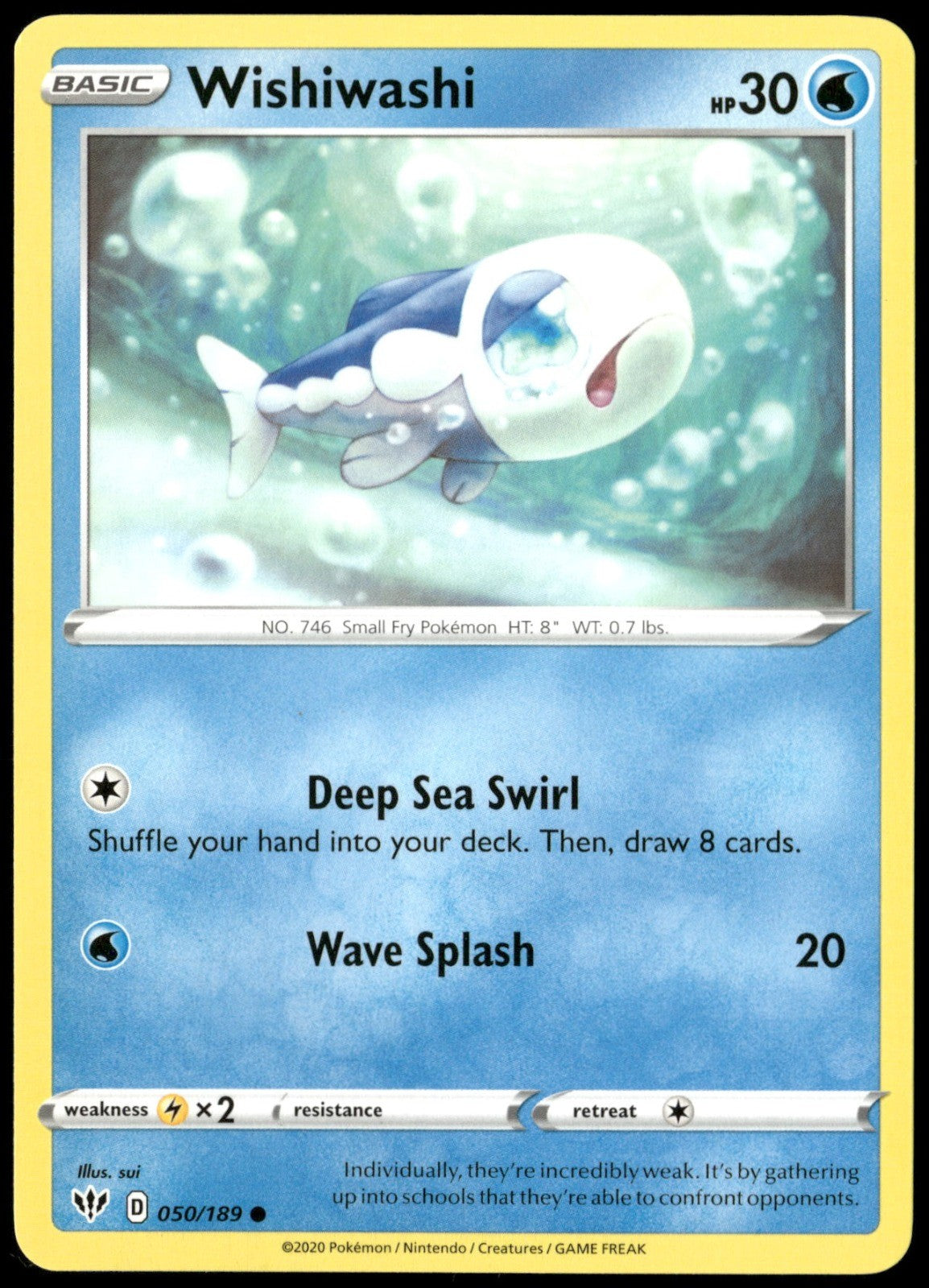 Wishiwashi Common SWSH03: Darkness Ablaze 050/189 NM