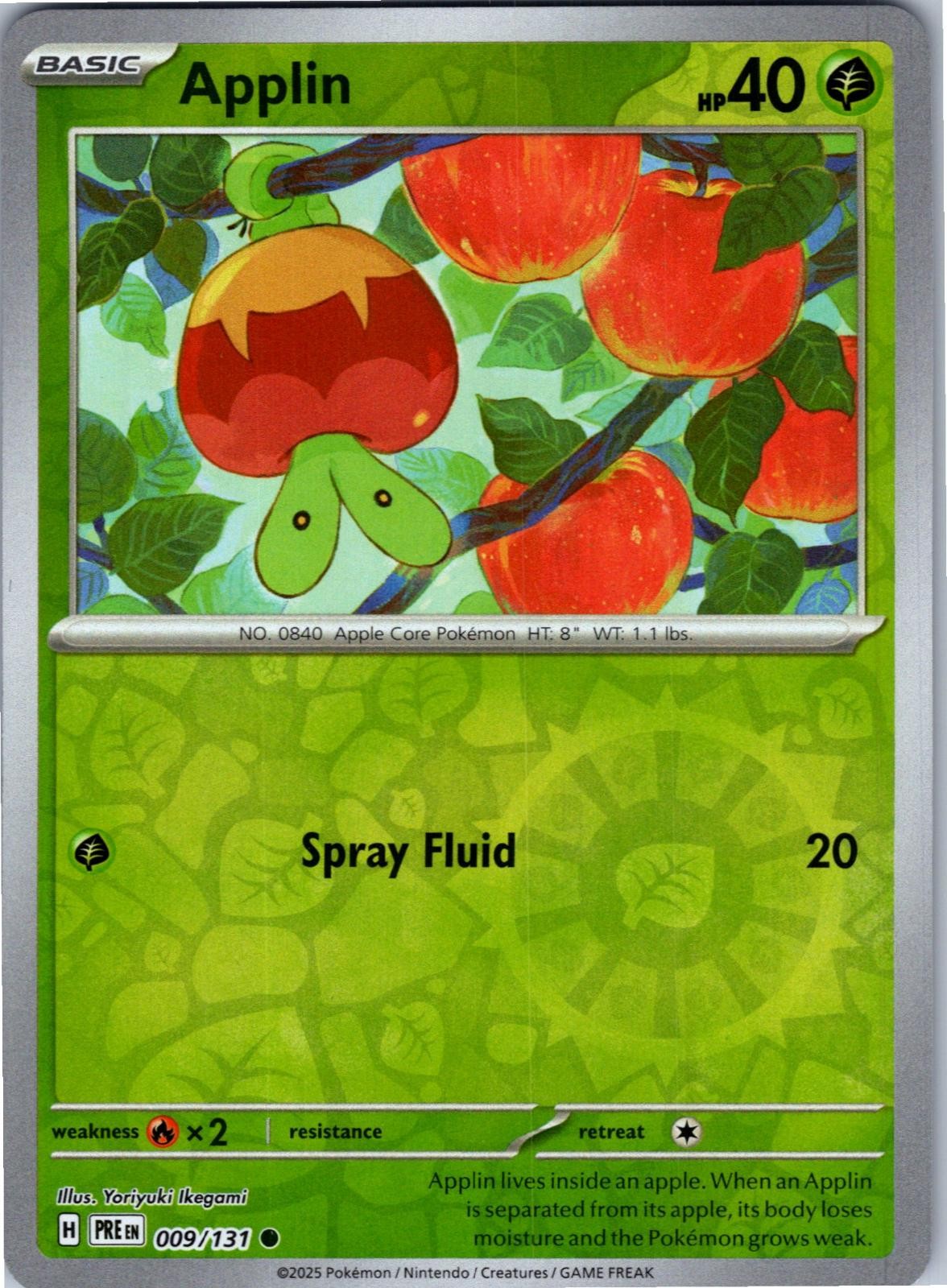 Applin 009/131 Common Prismatic Evolutions Pokemon Lightly Played