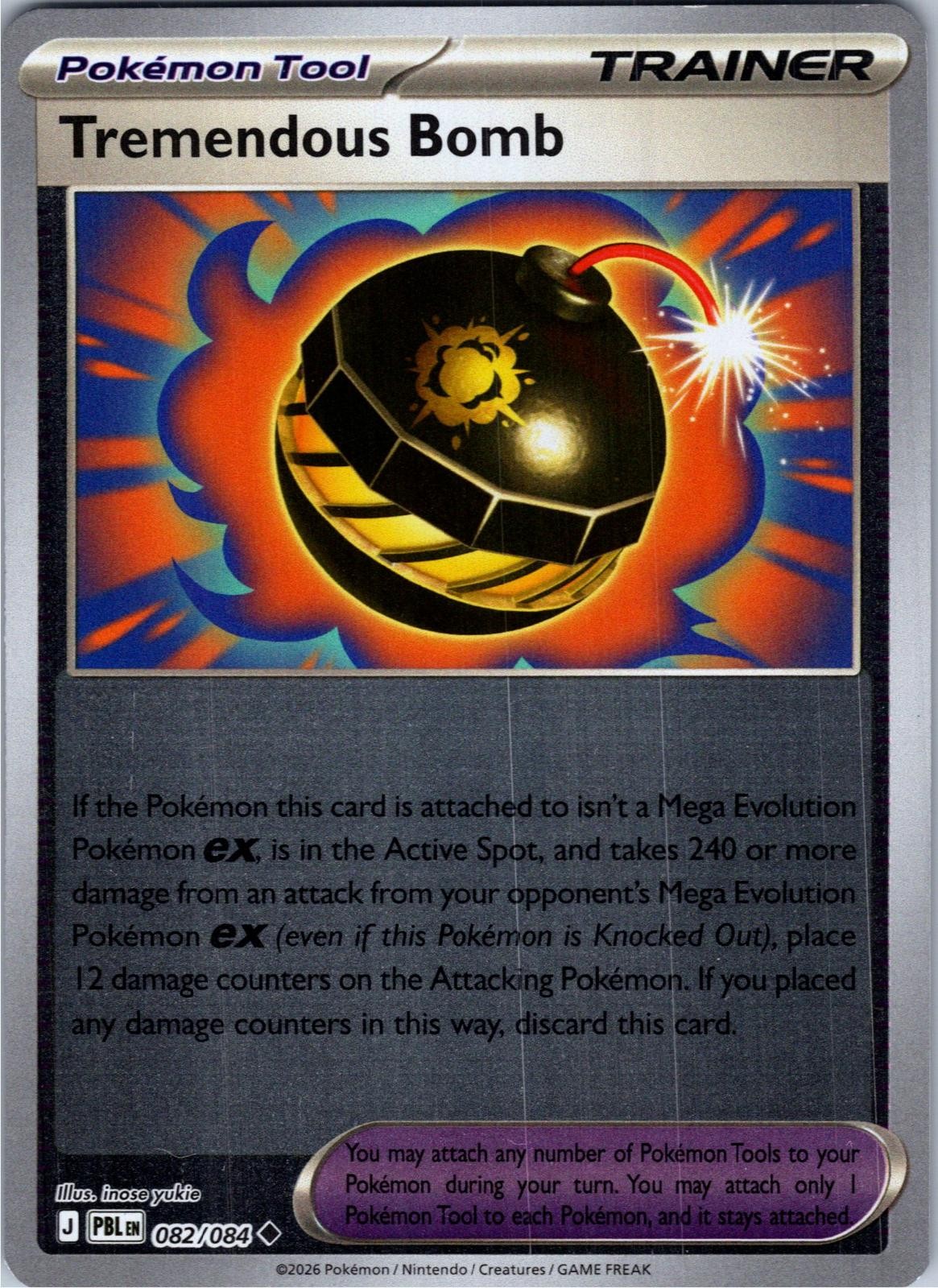 Tremendous Bomb 082/084 Uncommon Pitch Black Pokemon Lightly Played