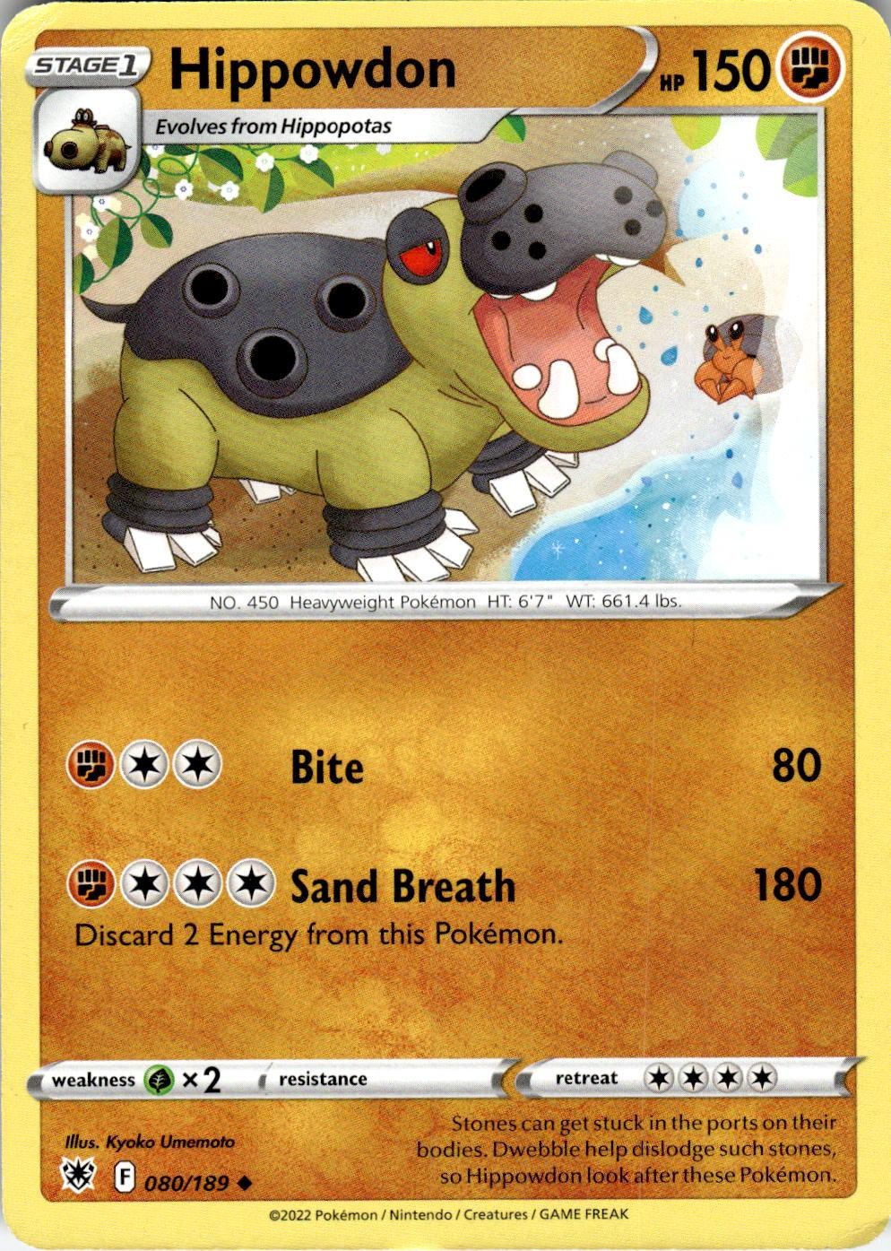Hippowdon 080/189 Uncommon Astral Radiance Pokemon Near Mint
