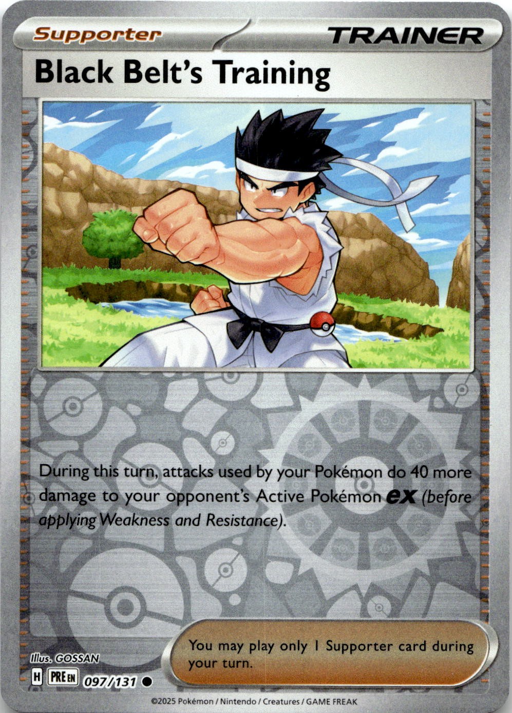 Black Belt's Training 097/131 Prismatic Evolutions Pokemon Reverse Holo NM