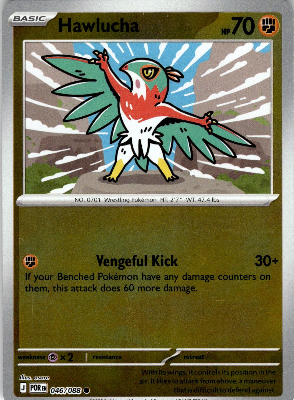 Hawlucha 046/088 Common Perfect Order Pokemon Near Mint