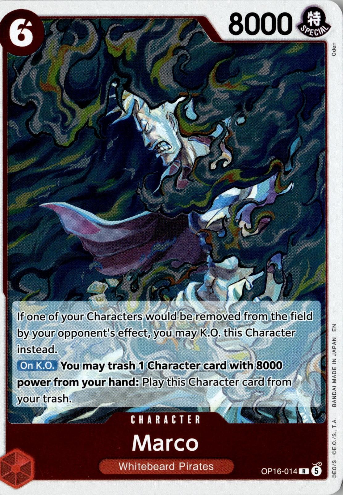 2026 ONE PIECE MARCO OP16-014 RARE THE TIME OF BATTLE FOIL NEAR MINT
