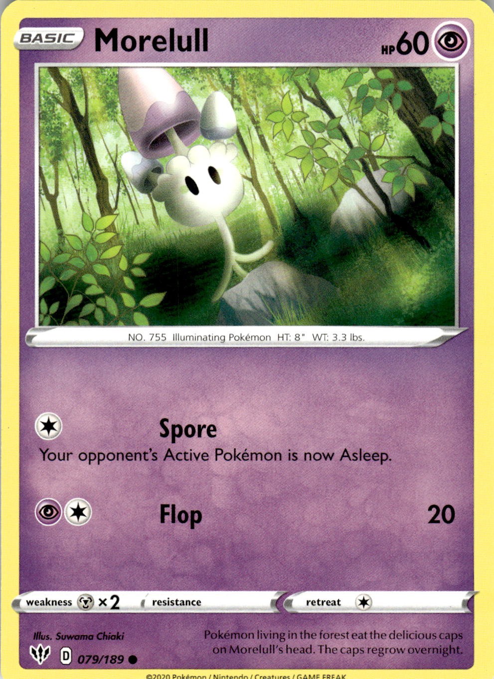 Morelull 079/189 Common Darkness Ablaze Pokemon Near Mint